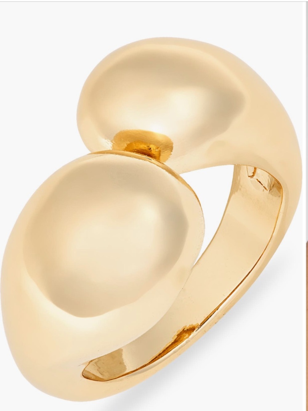 Open Edit Gold Teardrop Wrap Ring - Size 7